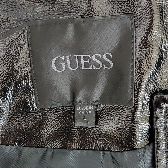 Guess Pax Faux- Black Leather Jacket  W3RL24KBJL0  Womens Size Large New - Picture 6 of 14